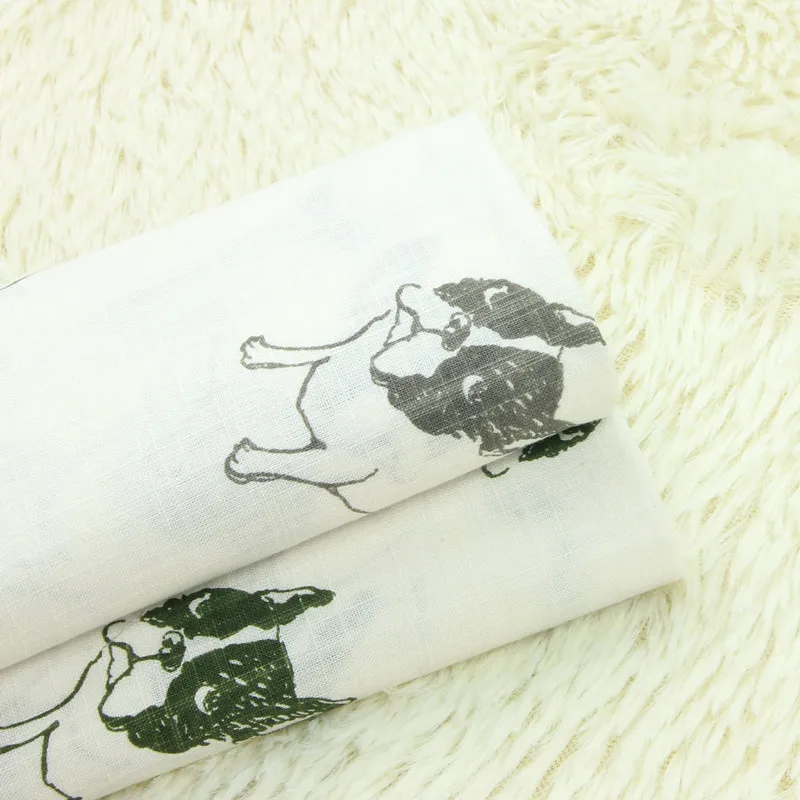 

half meter slub cotton fabric with cartoon dog print, handmade DIY garment dress children cloth A681