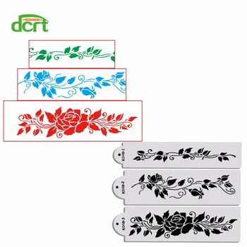 

4Pcs/Set Flowers Lace Cake Decorating Tools Fondant Cake Stencil Design Cookie Stencil Set Stencil Pastry Tools