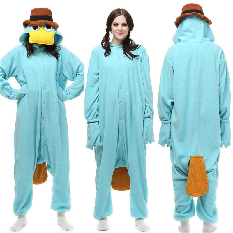 Adult Onesies Kigurumi Pajamas Animal Cosplay Costumes Sleepwear platypus S-XL Perry the Platypus mens tall pajama pants