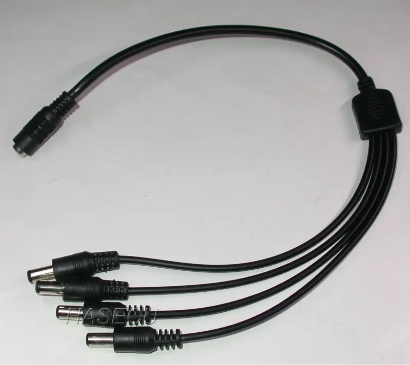 

DC Jack power wire 1x female + 4x male connector splitter for CCTV IP camera PCB board module (about 38cm)