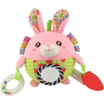 

Infant Toddler Baby Cartoon Animal Plush Toys with Gum Bell Intellectual Development Christmas Gift Hanging Ornament