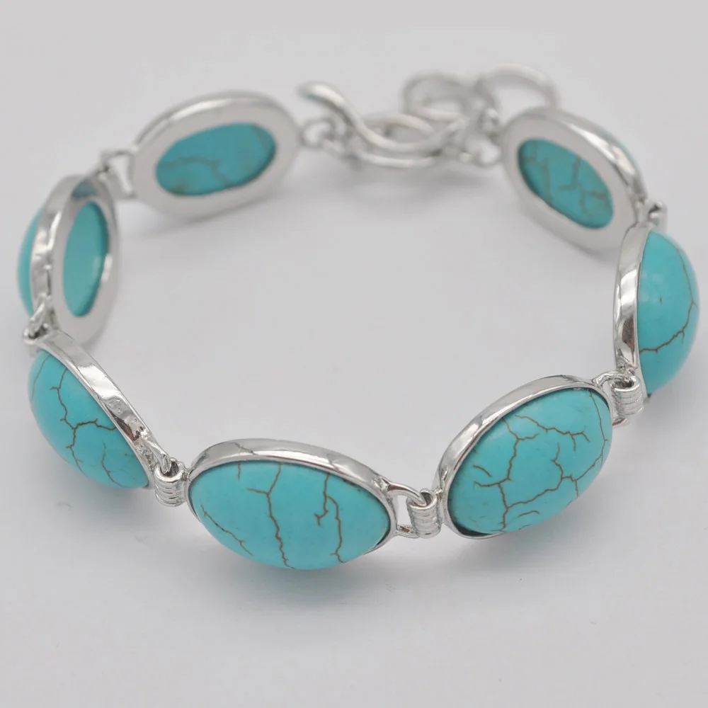 

Blue Howlite Stone GEM Beads Bracelet Bangle 8 Inch Jewelry G057