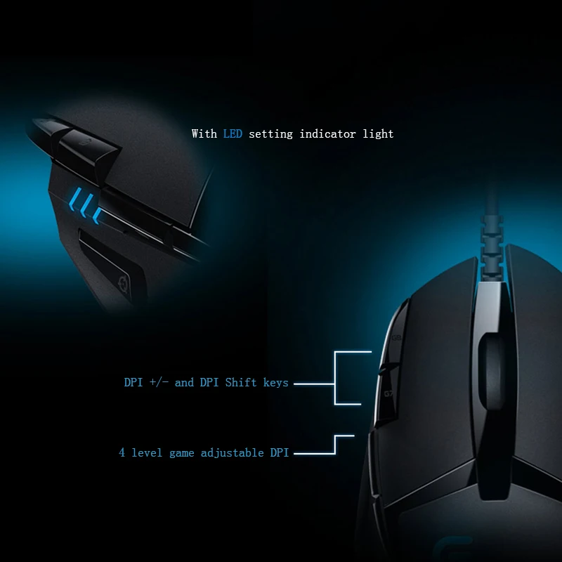 Мышь logitech G402 Hyperion Fury с оптической 4000 dpi, высокоскоростная игровая мышь для ПК, ноутбука, поддержка официальной проверки
