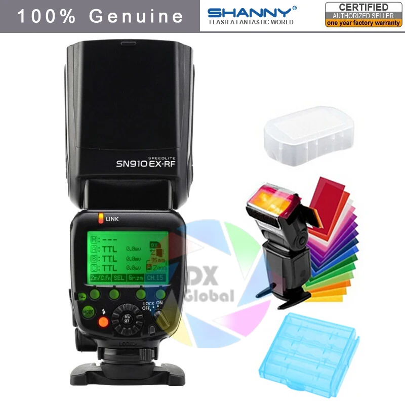 

New Genuine Shanny SN910EX-RF 2.4GHz Master Slave Wireless Radio Transmission i-TTL Flash Speedlite for Nikon 1/8000s HSS GN60