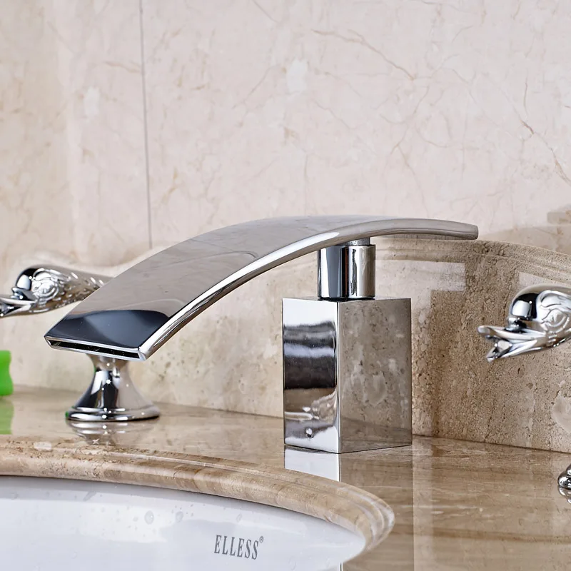 Newly Design Wash Basin Sink Faucet with Two Holders Three Holes Chrome Water Tapsin Basin