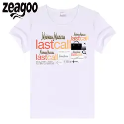 Zeagoo экипажа Повседневное Основные Обычная Для женщин шеи Slim Fit мягкий короткий рукав Футболка белая последний звонок письмо