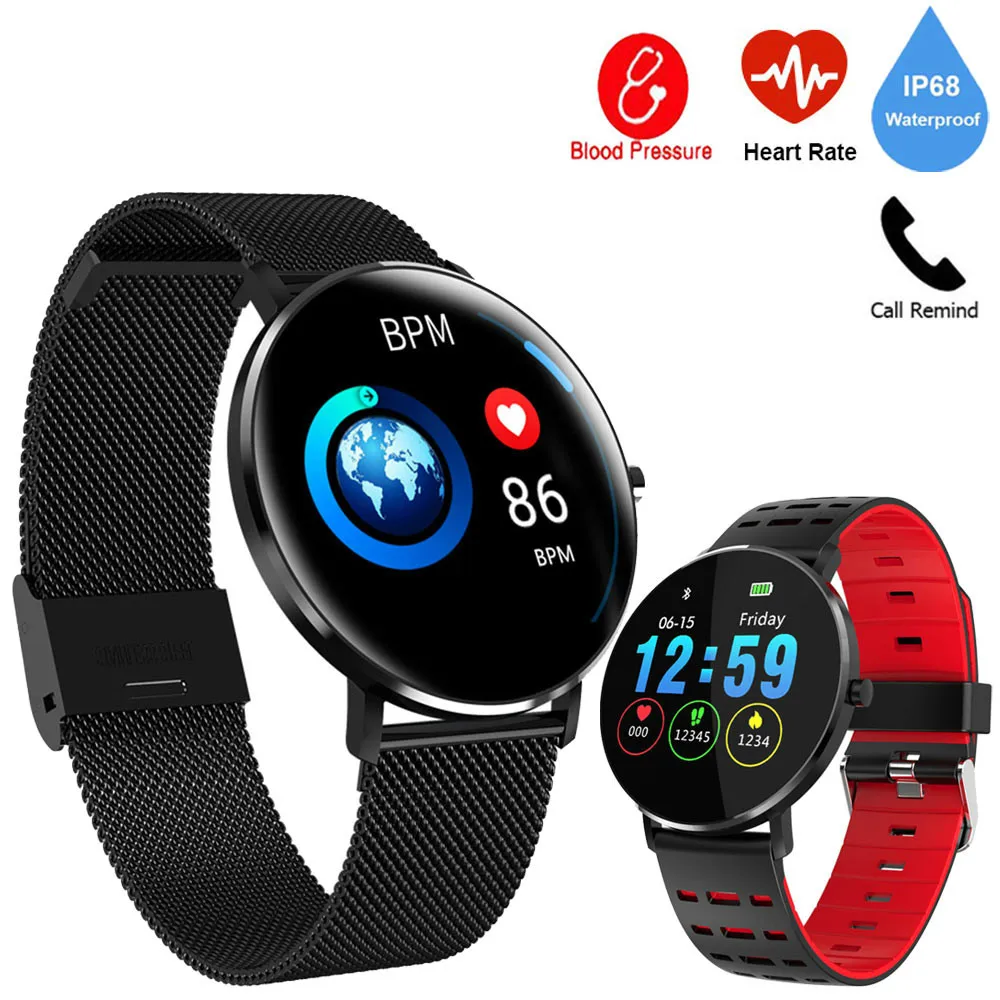 

Smart Watch Round Full Touch Color Screen IP68 Waterproof Smartwatch Watch Blood Pressure Heart Rate Monitor Sport For Men Women