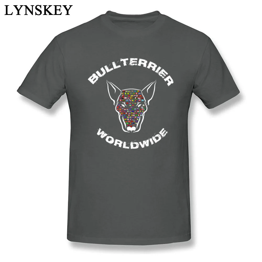 Design T-shirts Faddish Round Collar Bullterrier Worldwide Flags Cotton Student Tops Shirt Casual Short Sleeve Tee-Shirts Bullterrier Worldwide Flags carbon