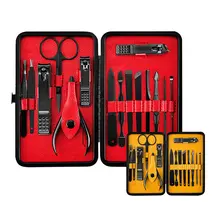 15 шт./компл. черный Нержавеющая сталь Когтерез Резак Комплект Маникюр Педикюр уха Палочки очиститель Уход за лошадьми набор для дизайна ногтей инструмент