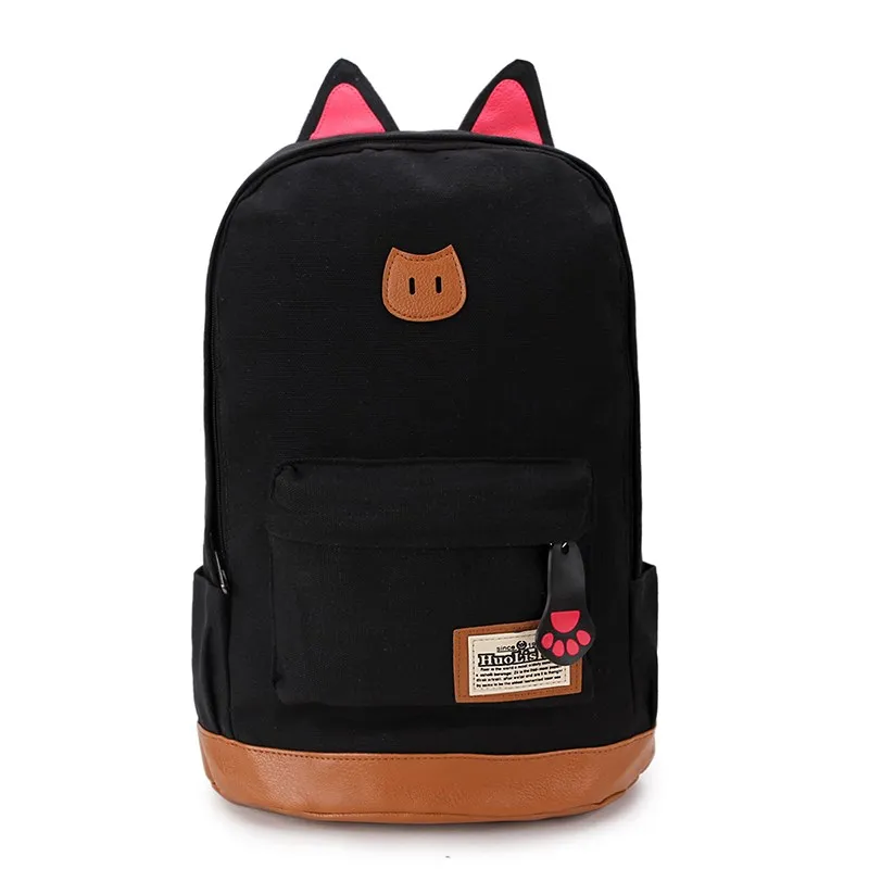 

2018 Korean Edition college wind Shoulder Bag Backpack high school bag, cat ears, canvas satchel, cool backpack, leisure compute