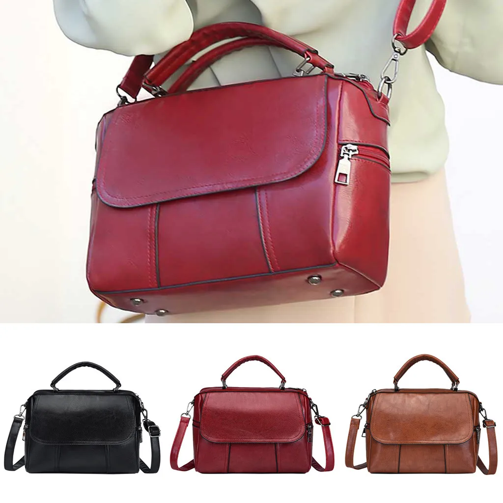 

Coneed Women's Fashion PU Leather Large Capacity Shoulder Bag Multi-Zip Small Square Bags Covered Bag 2019 May6 P40