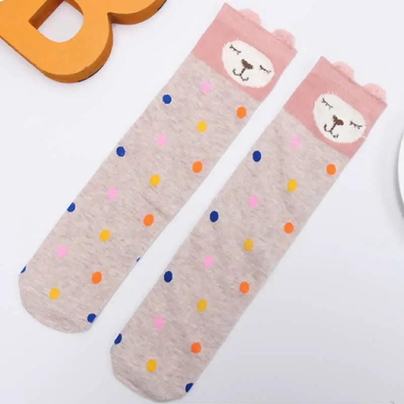 Хлопковые шелковые чулки с бантом; сетчатые прямые Детские гетры принцессы для девочек; модные гетры для девочек - Цвет: Rainbow cat