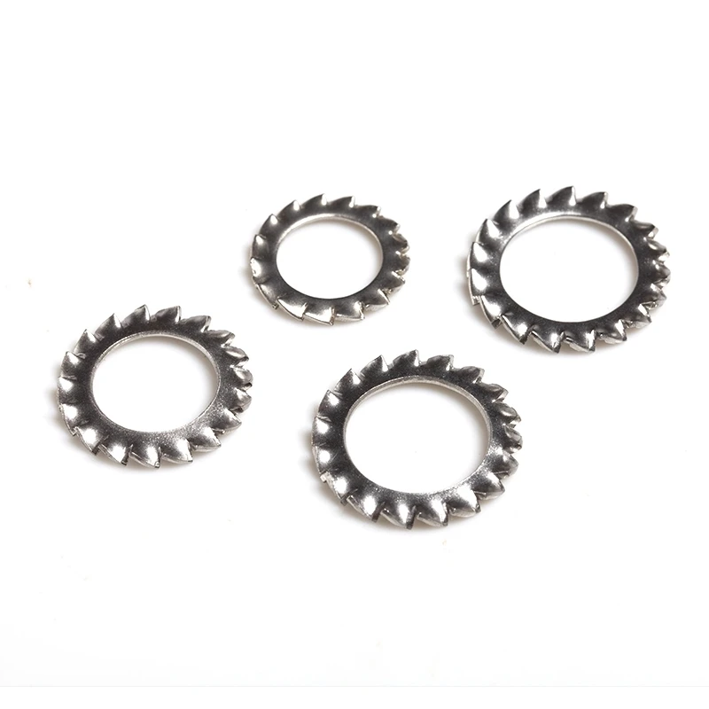 

External Tooth Lock Washers Anti-Loosening Twisted Tooth Lockwashers Stainless Steel M2.5 M3 M4 M5 M6 M8 M10 M12 M14 M16 M18 M20