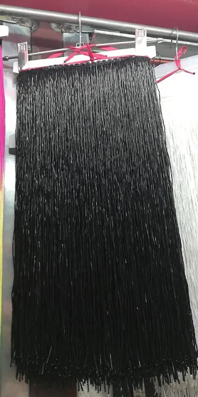 

Fully Handmade Beaded Fringe lace ribbion 30cm black color wide, accept custom make order