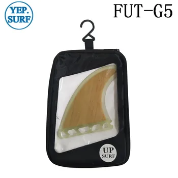 

Surf Quilhas Future G5 Clear Bamboo Fins with fins bag Free Shipping Future Fin M Size Surfboard Fins thruster