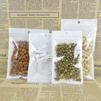 

1000Pcs/Lot 9*15cm White/Clear Self Seal Zipper Plastic Groceries Storage Bag Zip Lock Ziplock Bag Retail Package With Hang Hole