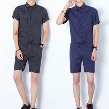 Новая горячая Распродажа Для мужчин короткий рукав Slim Fit Мода комбинезон c Комбинезоны для девочек Брюки для девочек штаны