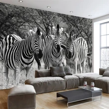 Papel pintado personalizado en 3d de beibehang retro vintage negro y blanco zebra Pared de papel sofá sala de estar dormitorio tv telón de fondo decoración de pared