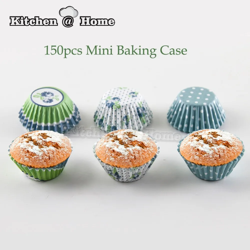 100 pcs/set Cupcake Paper Moulds Muffin Case Tins 3 Color Patterns
