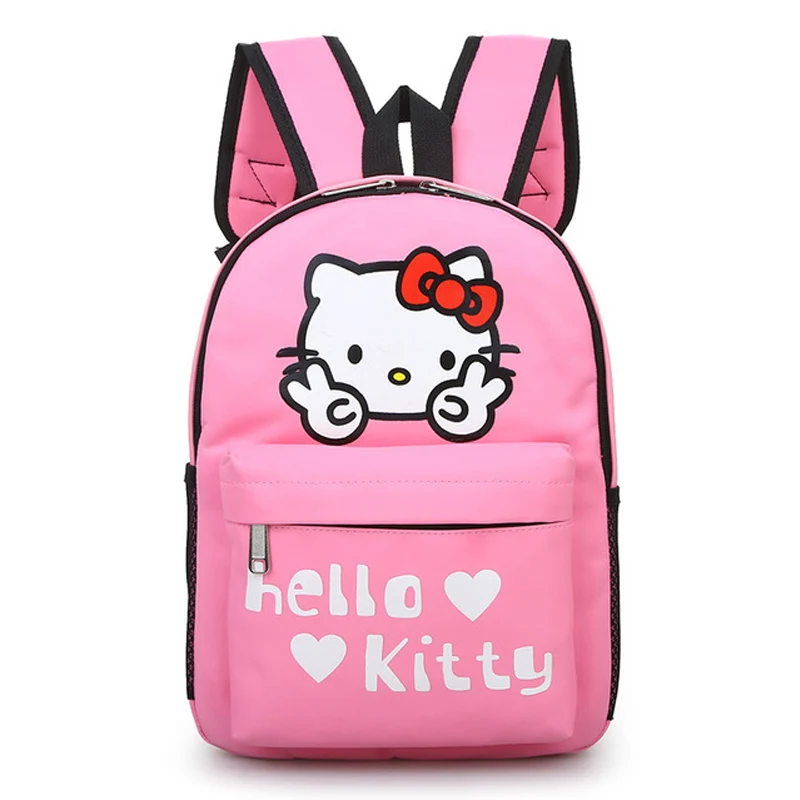 Hello kitty сумка Детская мультфильм милый детский рюкзак Kawaii Большой KT сумки водонепроницаемый нейлон мальчик девочка школьный рюкзак плечо плюш - Цвет: B