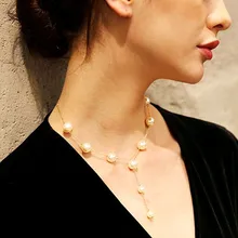 Trendy White Faux Pearl Beads Necklace Charm Simulated Pearl Choker Necklace Bridal Women Party Jewelry 2018 free shipping lace faux pearl design flower shape choker necklace
