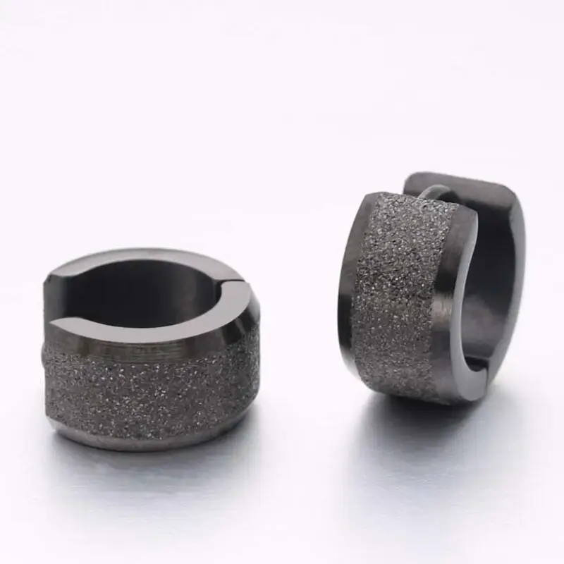 Серьги гвоздики унисекс из нержавеющей стали 316L с песочным