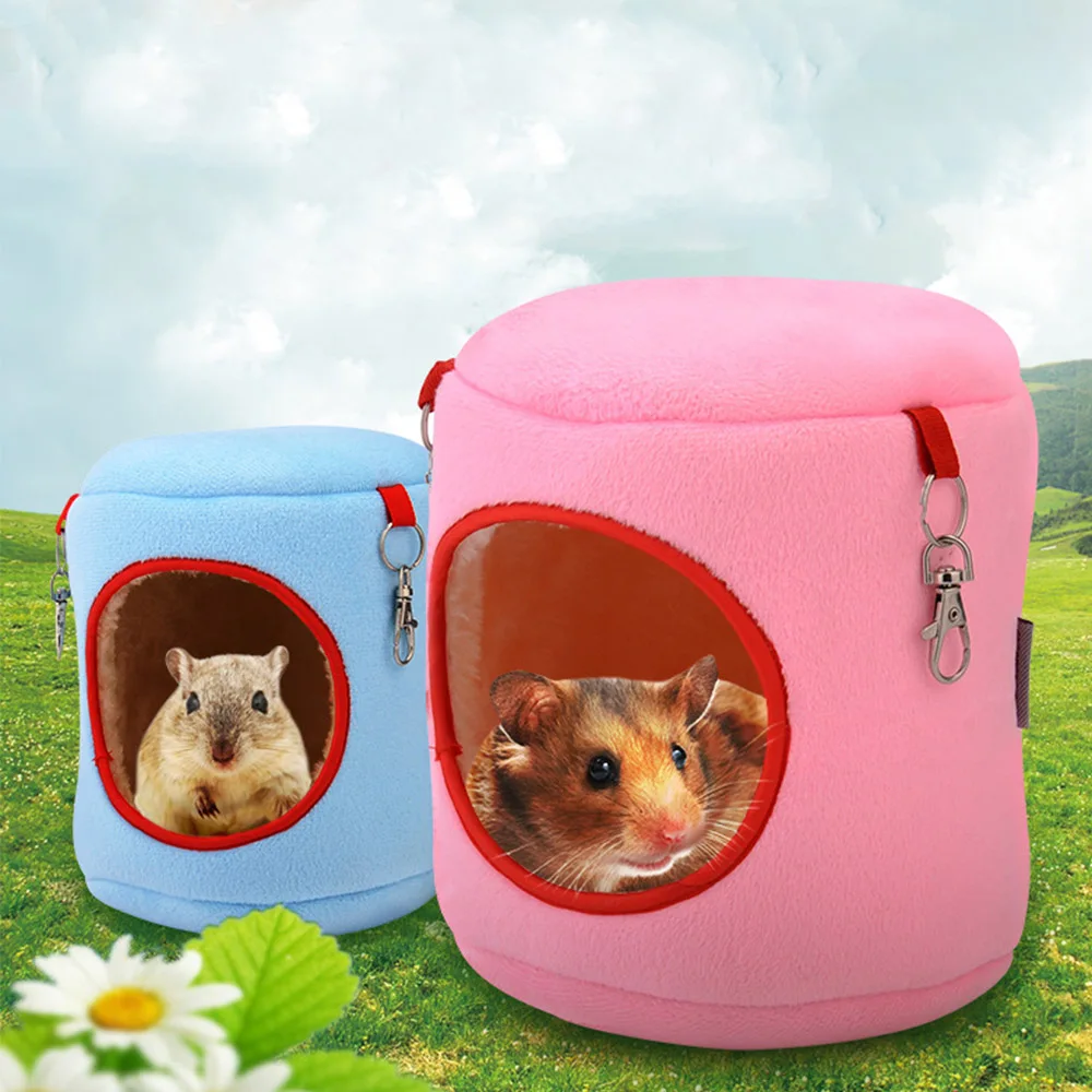New Hamster Cage House Cylindrical Hanging Nest Cute Hammock Cotton Bed