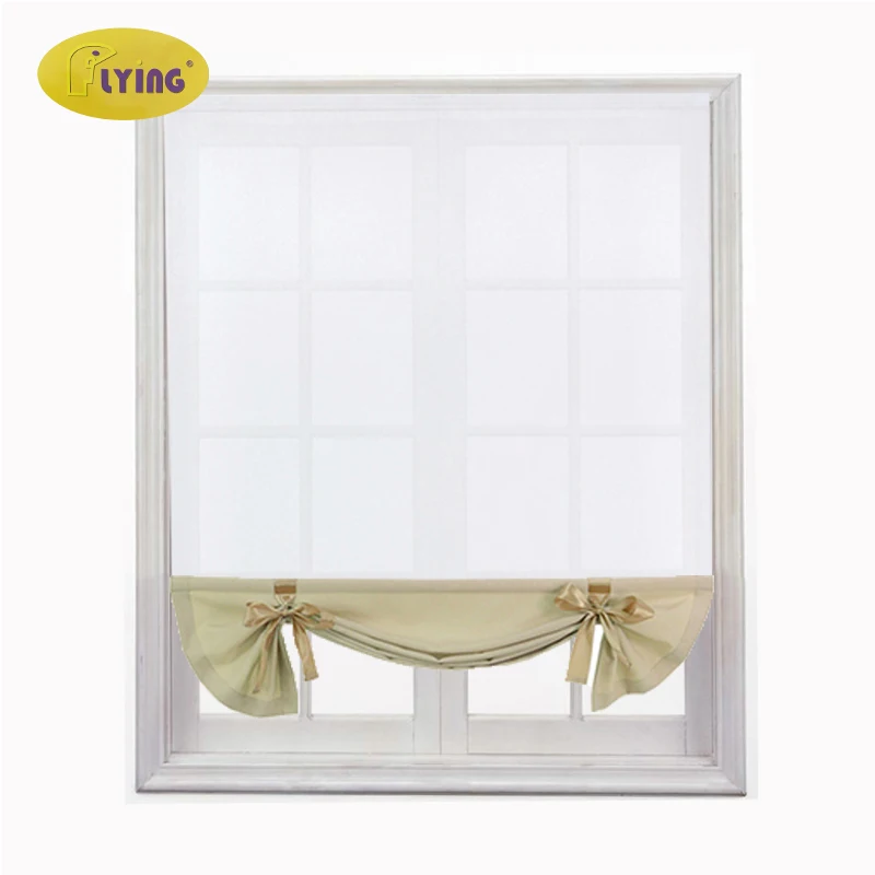 

Flying Kitchen Short Sheer Burnout Roman Blinds Curtains Bow White Sheer Panel Tulle Window Treatment Door Curtains Home Decor