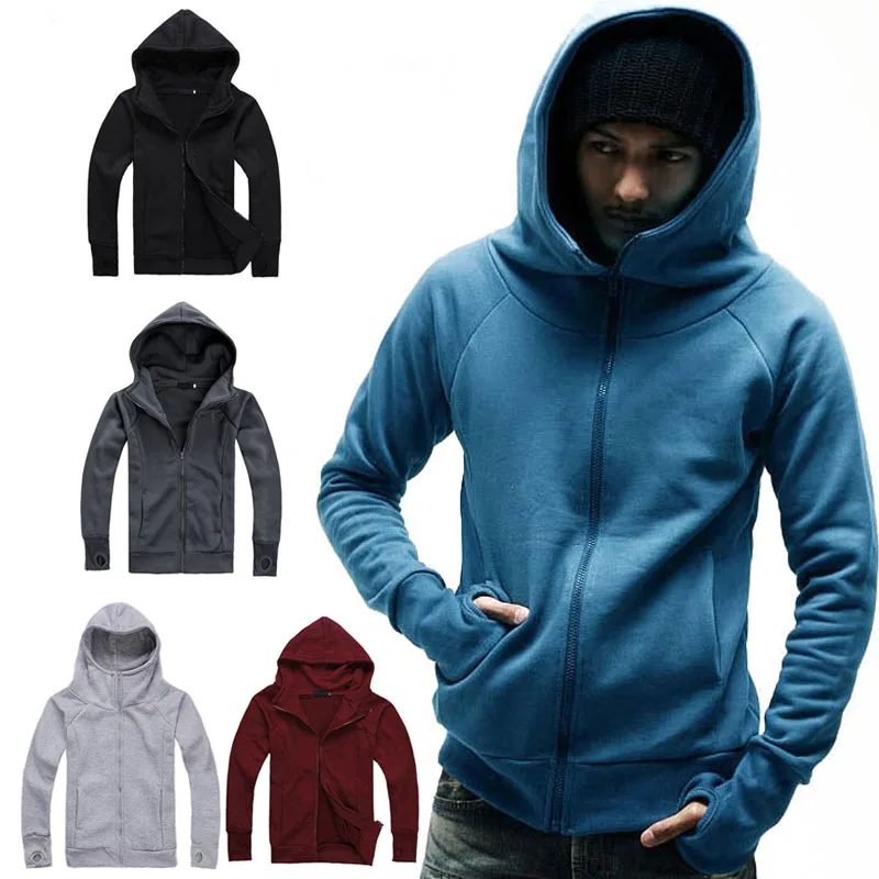 

Fashion Autumn Winter Men Sweatshirts Hooded Long Sleeve Solid Color Coat Warm Pocket Zipper Casual Jacket Man Clothing HSJ88