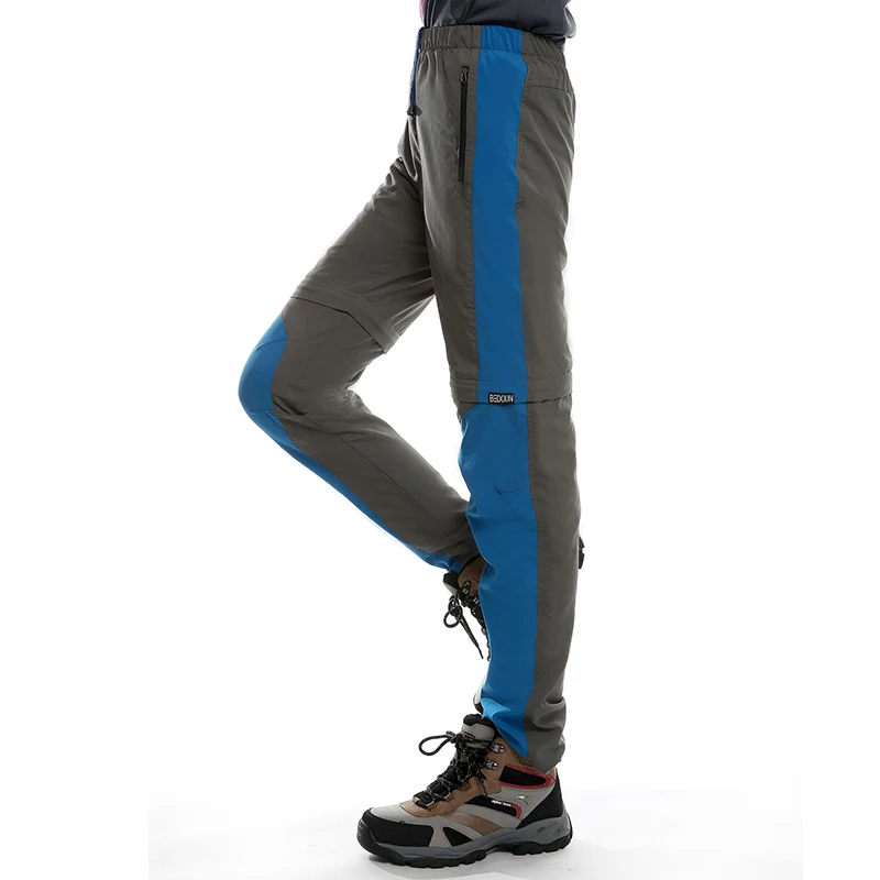 LANBAOSI deportes al aire libre mujeres Zip Off pierna senderismo Convertible rápido seco Anti-uv Trekking viajar pantalones bolsillos