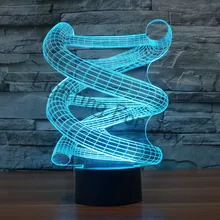 Новинка ночник ДНК форма специальная 3D огни детей украсить лампа визуальный индикатор Ночные светильники Иллюзия Настроение Изменение цвета