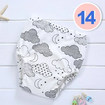 Reusable Baby Potty Training Pants Waterproof Infant Boys Girls Underwear Panties Cotton Washable Nappies Cloth Diapers - Цвет: 14