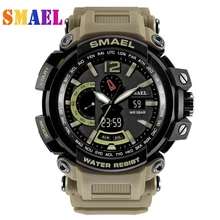 Бренд хаки спортивные часы Для мужчин Водонепроницаемый военные спортивные часы Для мужчин Роскошные Кварцевые светодиодный цифровой наручные часы Relogio Masculino