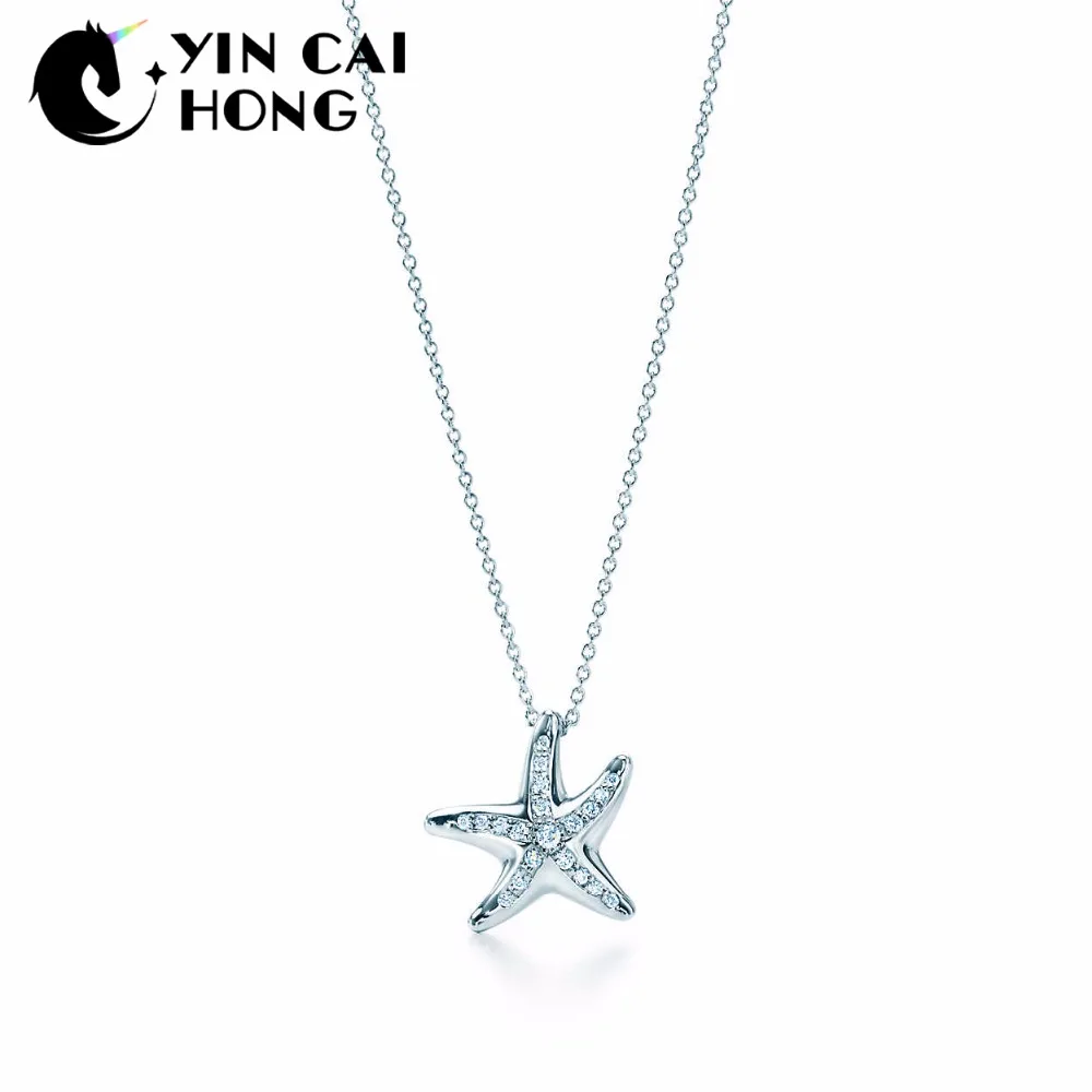 YCH Шарм подарок 925 пробы серебро Gemstone Starfish TIFF привлекательный Элегантность Темперамент Серьги мир ювелирных изделий