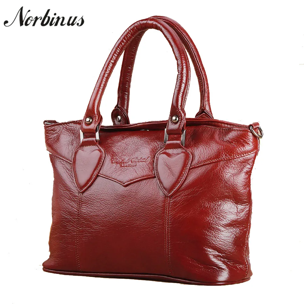 

Norbinus Fashion Women Genuine Leather Handbag Cowhide Messenger Top Handle Bags Tote High Quality Ladies Crossbody Shoulder Bag