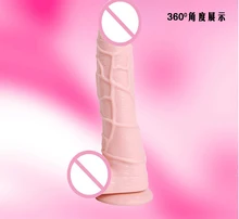 20cm Big Size Realistic Dildo Waterproof Flexible penis with textured shaft and strong suction cup Sex toy for women
