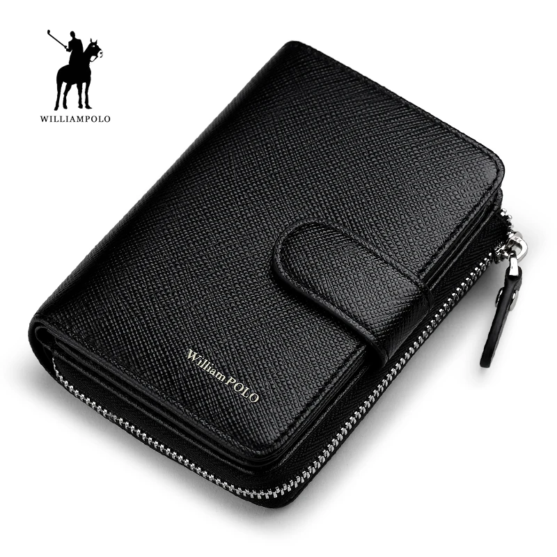 WILLIAMPOLO 2019 Genuine Leather Men Wallet Card Holder Hasp Small Wallet Men PL319-in Wallets ...