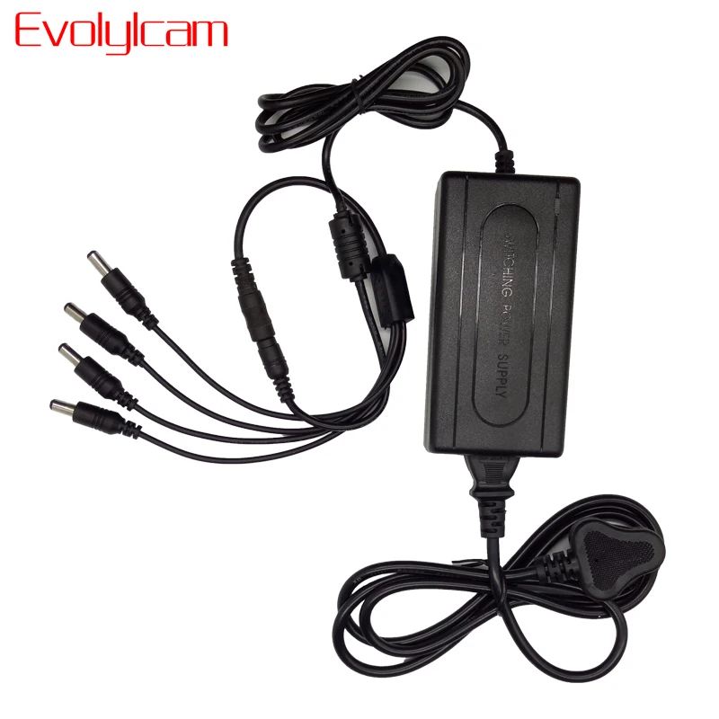 Evolylcam 1 разделение 4 адаптеры питания кабель В 12 В 5A питание для видеонаблюдения камера CCTV системы eu/us/uk/au конвертер