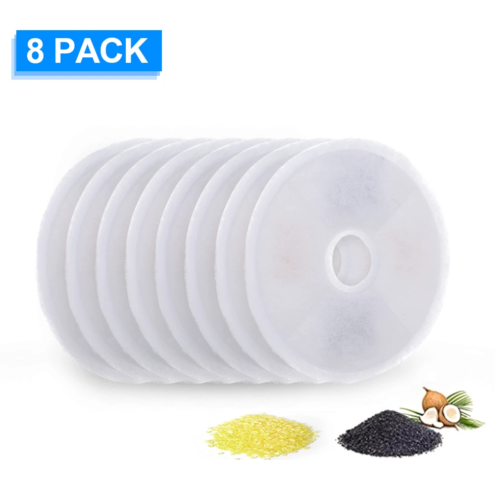 

8pcs Cat Water Fountain Filters Activated Carbon Filter Charcoal For Catit Automatic Water Drinking Fountain Pet Cat Dog Dish