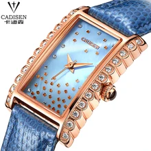 Top Brand Leather Strap Women Watch Crystal Diamond Dress Ladies Casual Quartz Watches Sport Wristwatch blue Watches