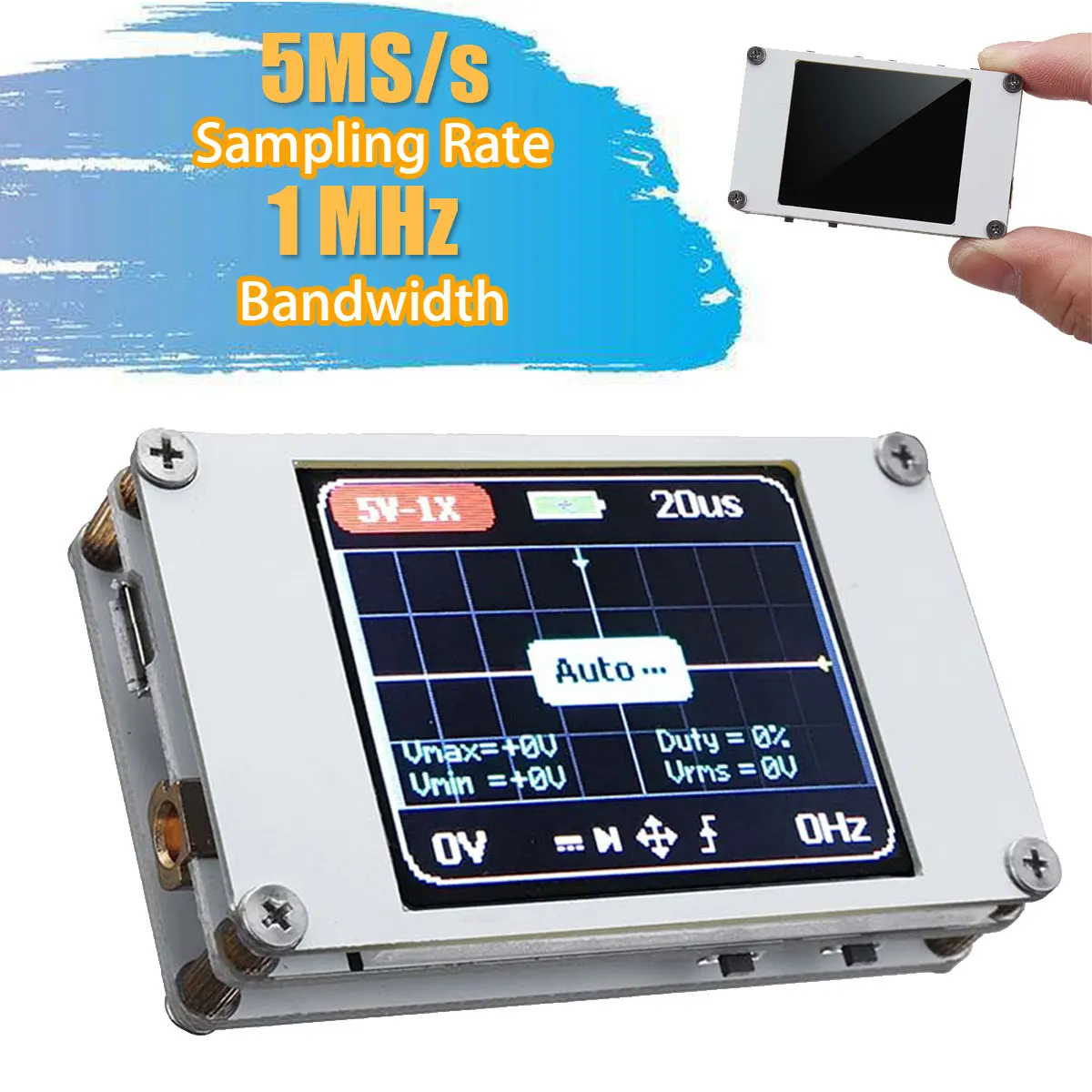 

ZEAST DSO188 Mini Digital Oscilloscope Portable 1M Bandwidth 5M Sample Rate 1.8-inch Color Display Screen Oscilloscope Kit