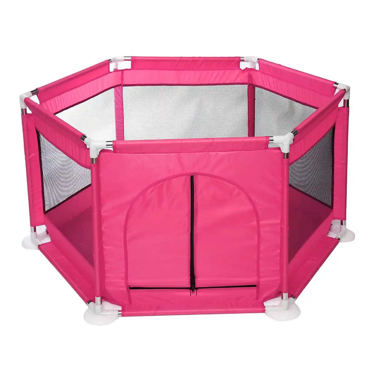 Ограждение для детского Манежа, складной защитный барьер для детей в возрасте до года, детский манеж, ткань Оксфорд, Игровая палатка, барьер для младенцев - Цвет: Розовый