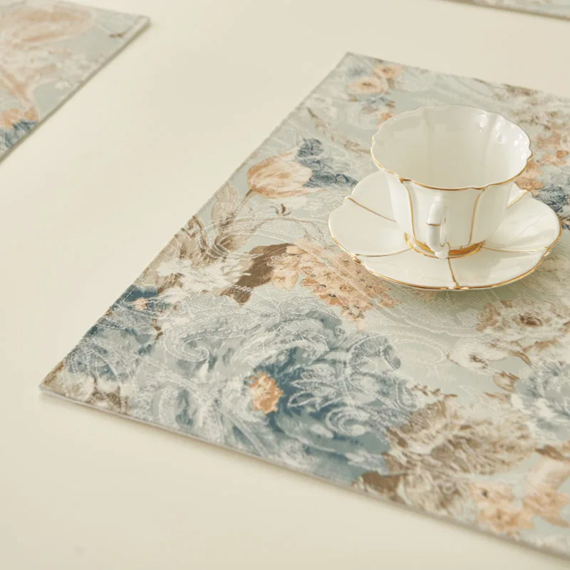 

Free freight fabric placemat European Luxurious Heat insulating mattress American style table mat Botanic garden placemat