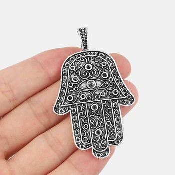 

5pcs Large Hamsa Hand Charms Pendants Hand Of Fatima Spiritual DIY Jewelry Making Findings 70*40mm