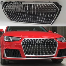 For Audi A4 B9 Diamond ABS Exterior Parts Front Bumper Mesh Grill Grids for Audi A4 B9 2016UP