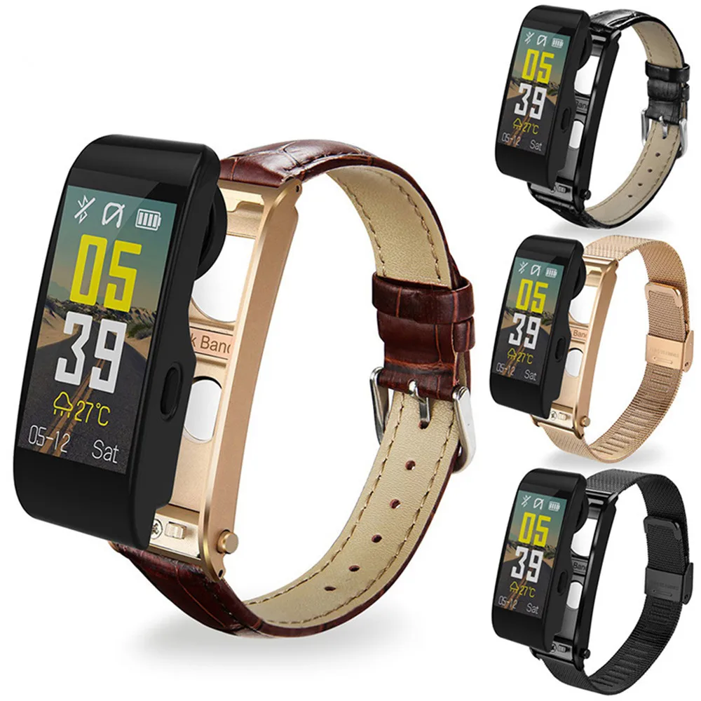 

Y6 Voice Dail Metal Bluetooth Headset Earphone Blood Pressure Heart Rate Wristband Call Message Reminder Smart Bracelet