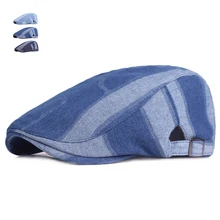 Модные летние солнцезащитные головные уборы для мужчин и женщин, повседневные джинсы, хлопковые береты, кепки s Gorras Planas Boinas, джинсовые плоские кепки, регулируемые мужские береты