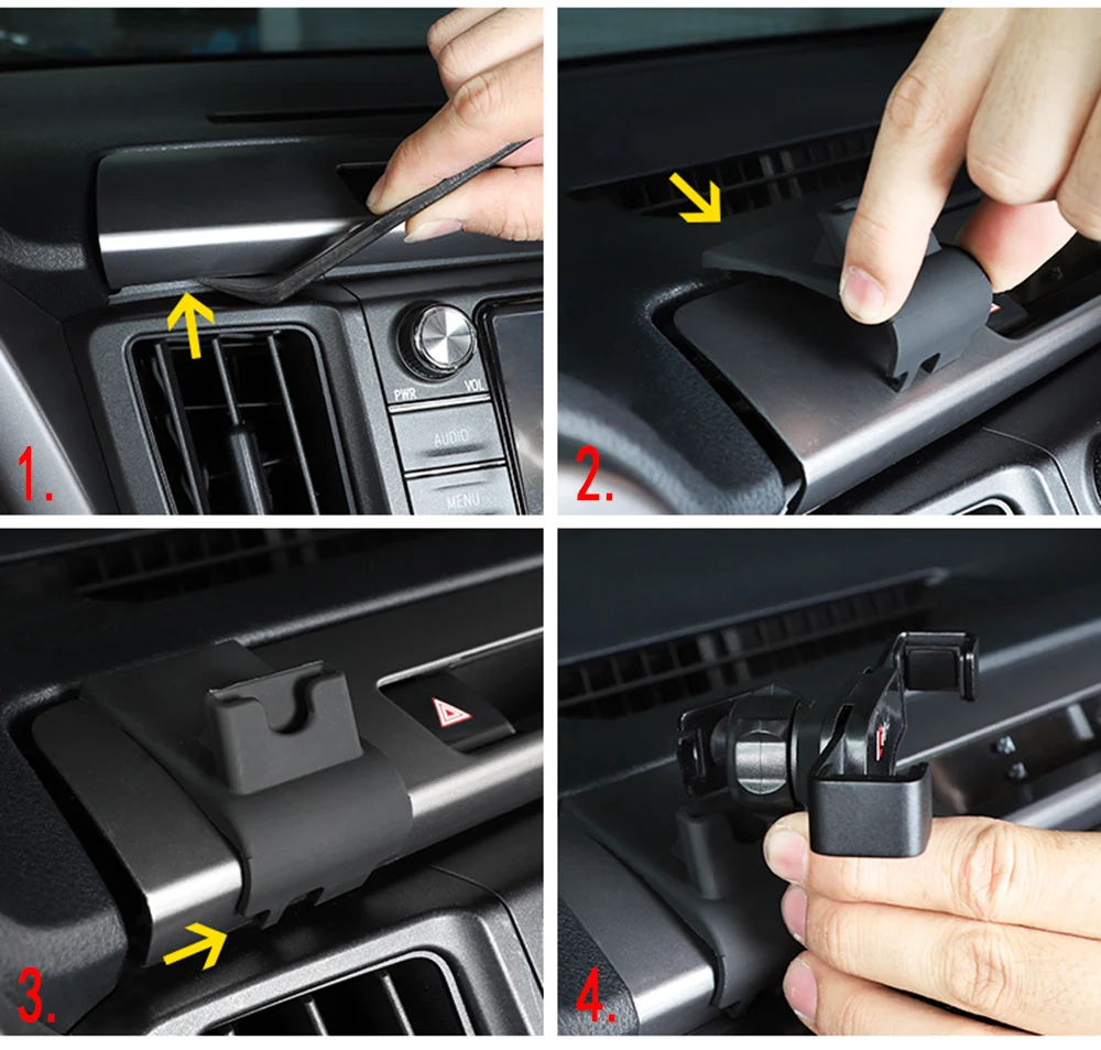 HPSHNR Auto-Handy-Halter für Toyota RAV4 2013-2018 Grad Schwerkraftständer GPS-Entlüftungs-Halterung 