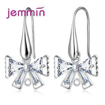 

Trendy Butterfly Tow U Shape 925 Sterling Silver Crystal Drop Earrings Findings For DIY Making Prevent Allergy Brincos