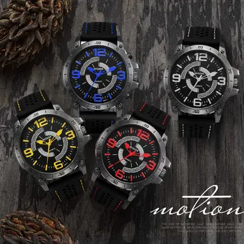 

Men Fashion Silicone strap Sport Cool Quartz Hours Wrist Analog Watch 10.15